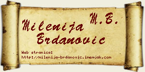 Milenija Brdanović vizit kartica